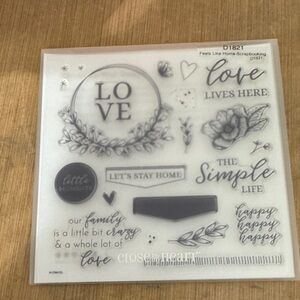 Close to My Heart Clear Stamp Set - Love & Home (White/Grey)